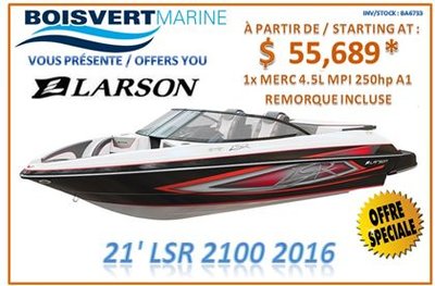 2016 Larson *21 LSR 2100 IN STOCK